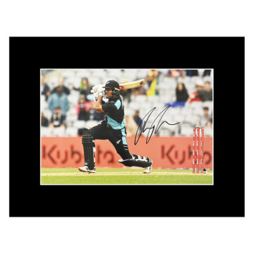 Autograph Rachin Ravindra Photo Display 16x12 - New Zealand Icon