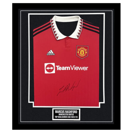 Marcus Rashford Signed Framed Shirt - Manchester United Top Goalscorer