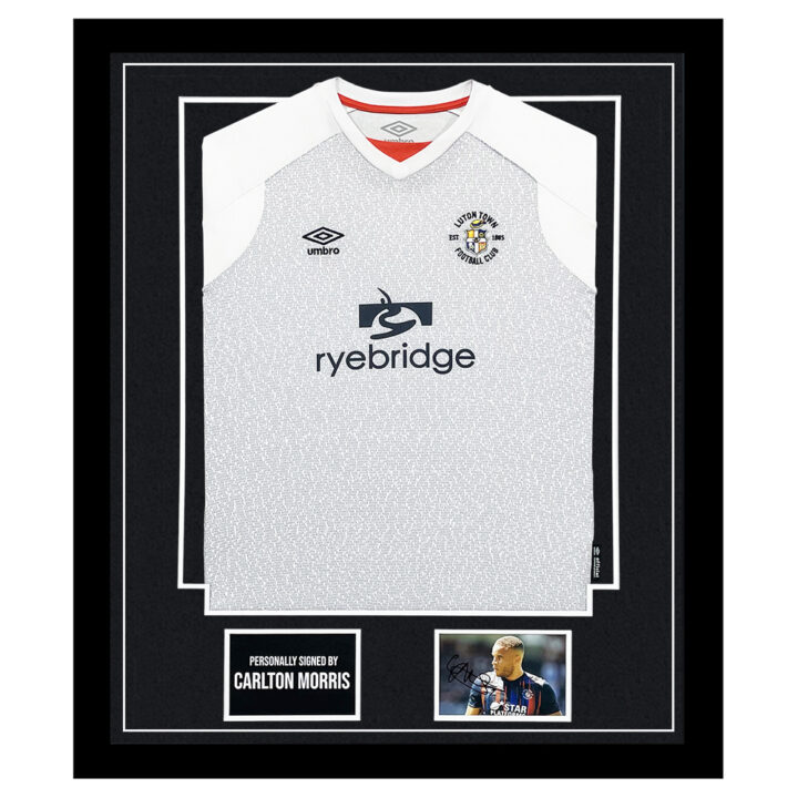 Signed Carlton Morris Framed Display Shirt - Luton Town Autograph