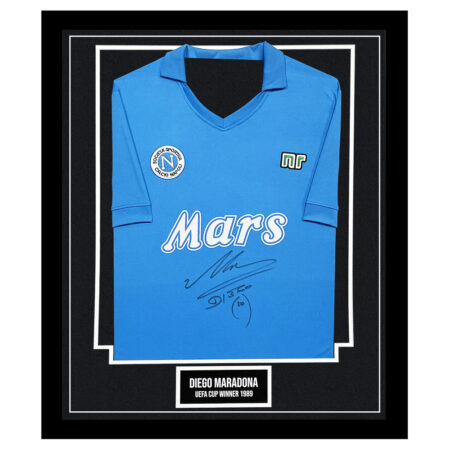 Signed Diego Maradona Framed Shirt - UEFA Cup Winner 1989