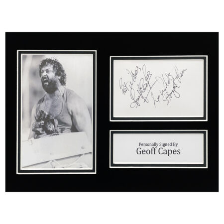 Signed Geoff Capes Photo Display - 12x8 Worlds Strongest Man Icon