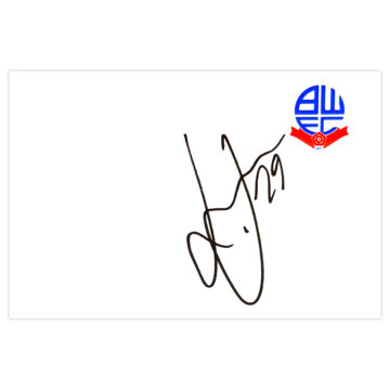 Signed Lukas Jutkiewicz White Card - Bolton Wanderers Autograph