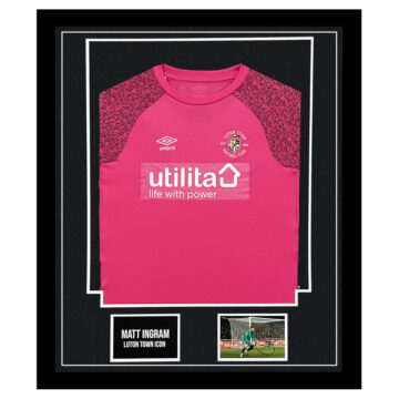 Signed Matt Ingram Framed Display Shirt - Luton Town Autograph