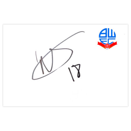 Signed Neil Danns White Card - Bolton Wanderers Autograph