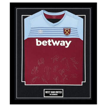 Signed West Ham United Framed Shirt - The Hammers Squad Autograph
