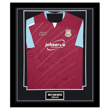 Signed West Ham United FC Framed Shirt - Premier League Squad