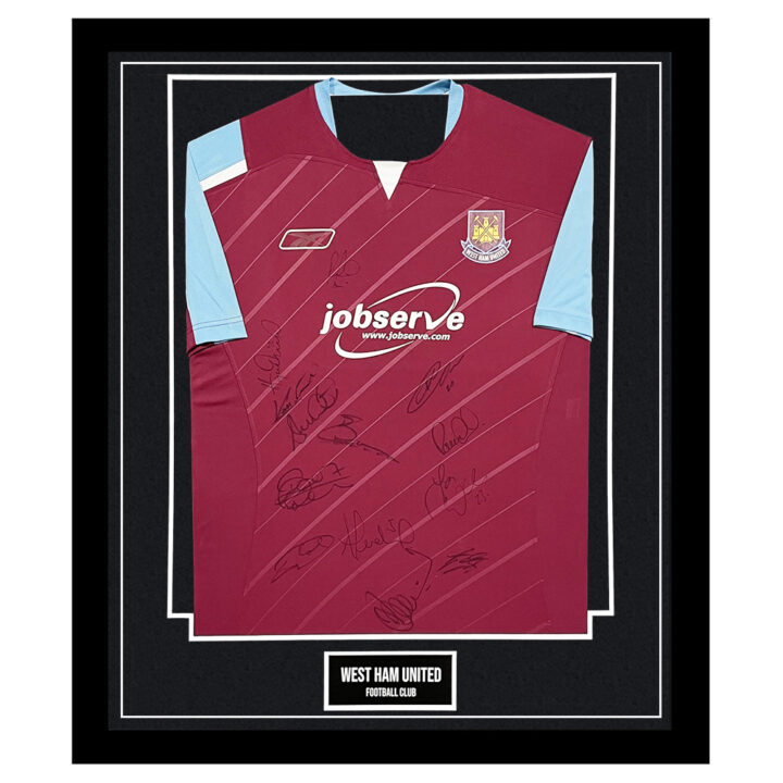 Signed West Ham United FC Framed Shirt - Premier League Squad
