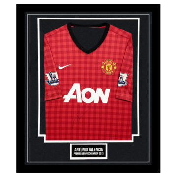 Signed Antonio Valencia Framed Shirt - Premier League Champion 2013