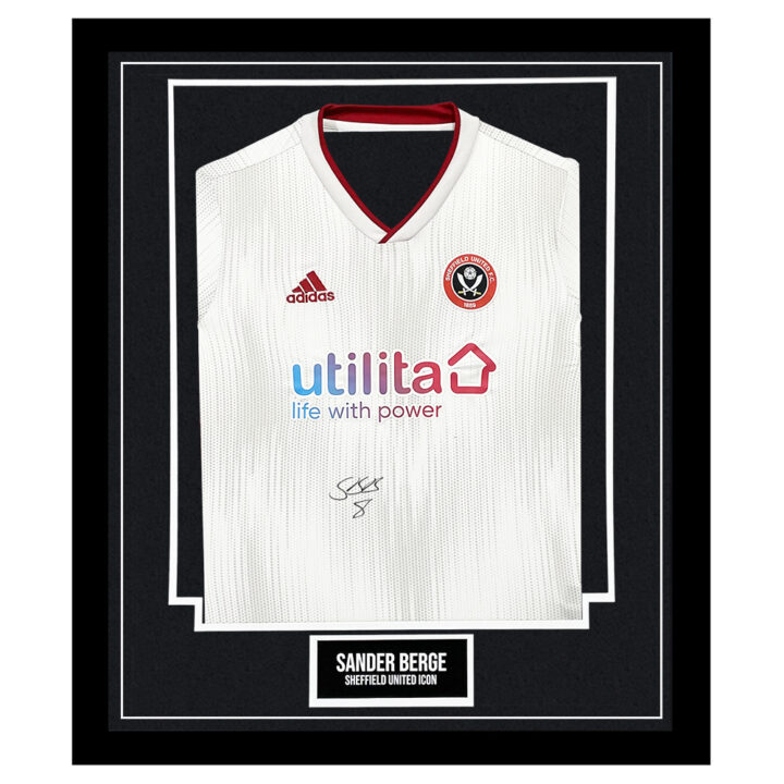 Signed Sander Berge Framed Shirt – Sheffield United Icon