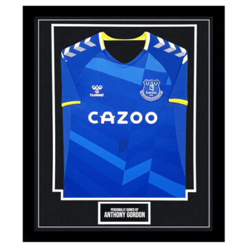 Framed Anthony Gordon Signed Shirt – Everton Autograph