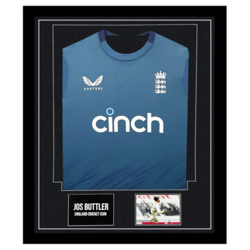 Signed Jos Buttler Framed Display Shirt - England Cricket Icon