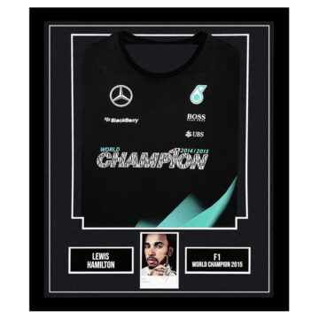 Signed Lewis Hamilton Framed Display Shirt - F1 World Champion 2015