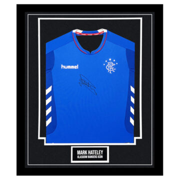 Signed Mark Hateley Framed Shirt – Glasgow Rangers Icon