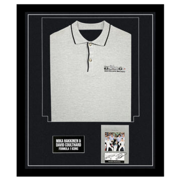 Signed Mika Hakkinen & David Coulthard Framed Display Shirt - Formula 1 Icons