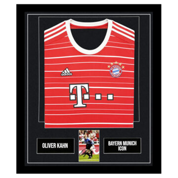 Signed Oliver Kahn Framed Display Shirt - Bayern Munich Icon