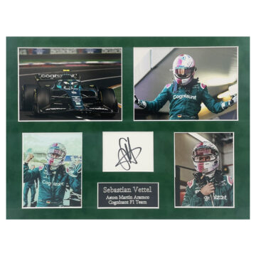 Signed Sebastian Vettel Photo Display - 16x12 Aston Martin Autograph