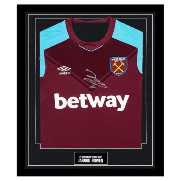 Framed Jarrod Bowen Signed Shirt - West Ham United Autograph