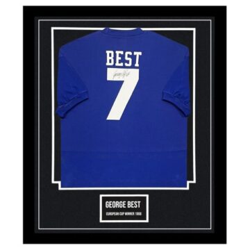 Signed George Best Shirt Framed – European Cup Winners 1968