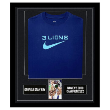 Signed Georgia Stanway Framed Display Shirt – Women's Euro Champion 2022
