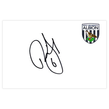 Signed Liam Ridgewell White Card - West Bromwich Albion Autograph