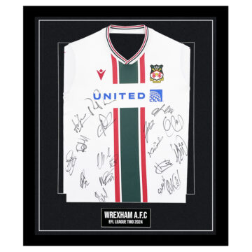 Signed Wrexham A.F.C. Framed Away Shirt - EFL League Two 2024