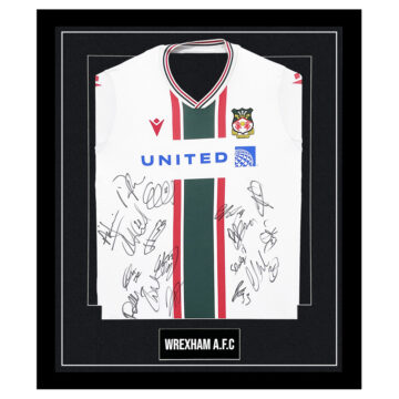 Signed Wrexham A.F.C. Framed Away Shirt - League Two Squad