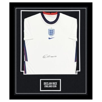 Autograph Declan Rice Framed Shirt - England Icon Jersey