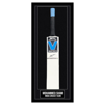 Mohammed Shami Signed Framed Bat - India Cricket Icon