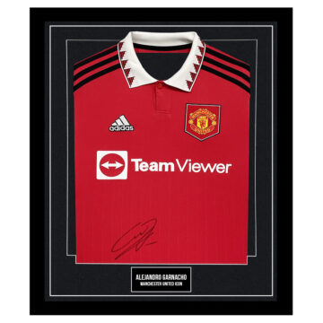 Signed Alejandro Garnacho Framed Shirt - Manchester United Icon