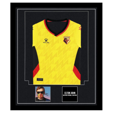 Signed Elton John Framed Display Shirt - Watford Football Club Icon