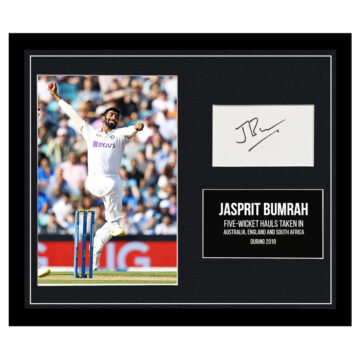 Signed Jasprit Bumrah Framed Photo Display - India Cricket Icon