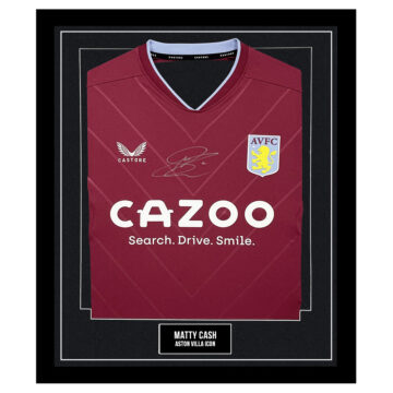 Signed Matty Cash Framed Shirt - Aston Villa Icon