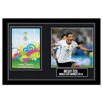 Signed Mesut Ozil Framed Photo Display - 18x12 World Cup Winner 2014