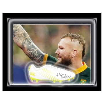 Signed RG Snyman Boot Framed Dome - Rugby World Cup Winner 2023