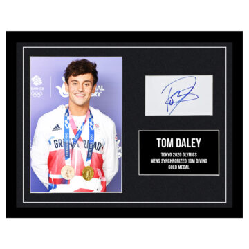 Signed Tom Daley Framed Photo Display - 16x12 Olympic Champion 2020