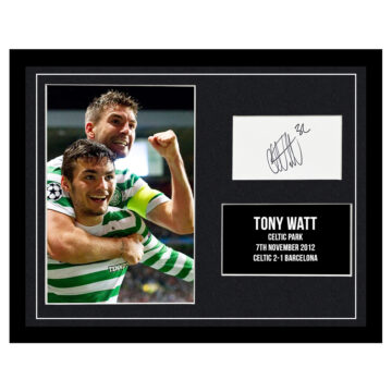 Signed Tony Watt Framed Photo Display - 16x12 Celtic 2-1 Barcelona 2012