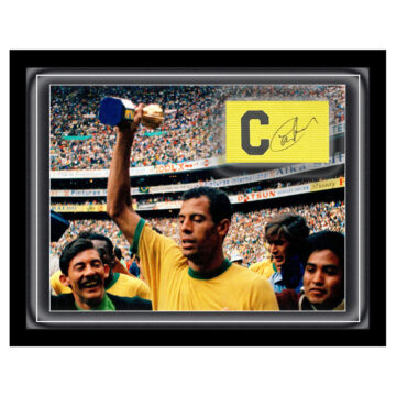 Signed Carlos Alberto Armband Framed Dome - World Cup Winner 1970