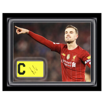 Signed Jordan Henderson Armband Framed Dome - Premier League Champion 201920