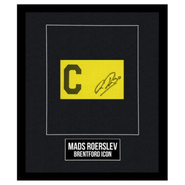 Signed Mads Roerslev Framed Captain Armband - Brentford Icon