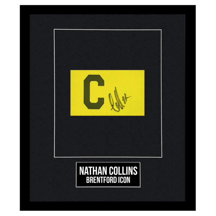 Signed Nathan Collins Framed Captain Armband - Brentford Icon