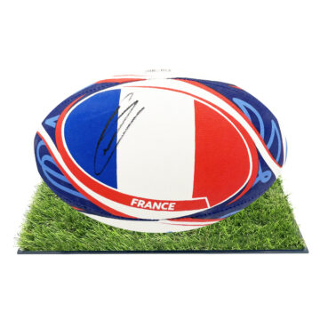 Signed Thomas Ramos Framed Ball - France Rugby Icon