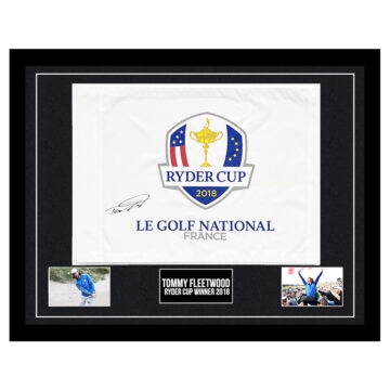 Signed Tommy Fleetwood Framed Pin Flag - Ryder Cup Winner 2018