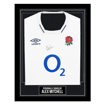 Framed Alex Mitchell Signed Shirt - England Rugby Autograph