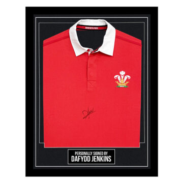 Framed Dafydd Jenkins Signed Shirt – Wales Rugby Autograph