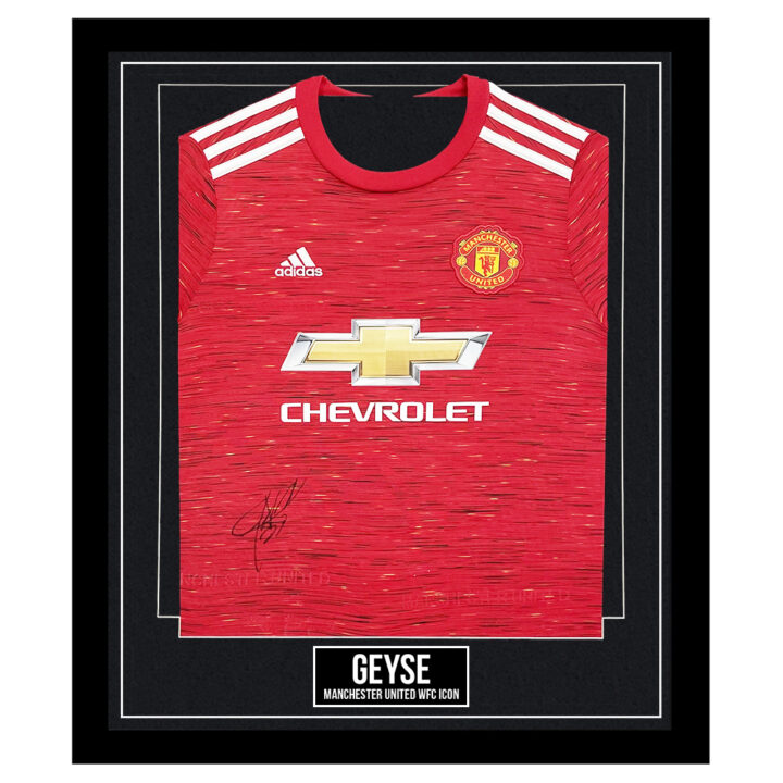 Signed Geyse Framed Shirt - Manchester United W.F.C. Icon