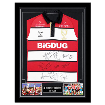 Signed Gloucester Rugby Framed Shirt - 150 Years Anniversary