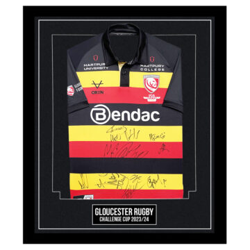 Signed Gloucester Rugby Framed Shirt - Challenge Cup 202324