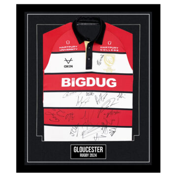 Signed Gloucester Rugby Framed Shirt - Premiership Squad 2024
