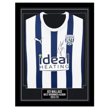 Signed Jed Wallace Framed Shirt - West Bromwich Albion 202324