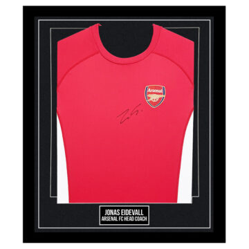 Signed Jonas Eidevall Framed Shirt - Arsenal W.F.C. Head Coach